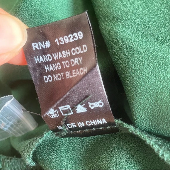 Tuckernuck Pomander Place Hunter Green Carlota Peplum Blouse Size L Forest Fairy - Picture 6 of 9